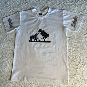Yana Black & White Safari Themed T-Shirt Youth Medium Jungle Africa Travel